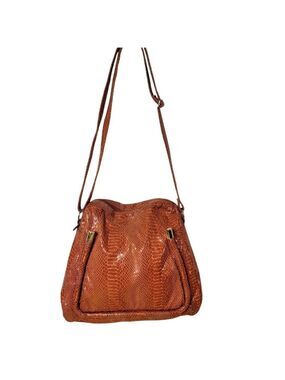 Orange Snakeskin Crossbody Purse - Cute!